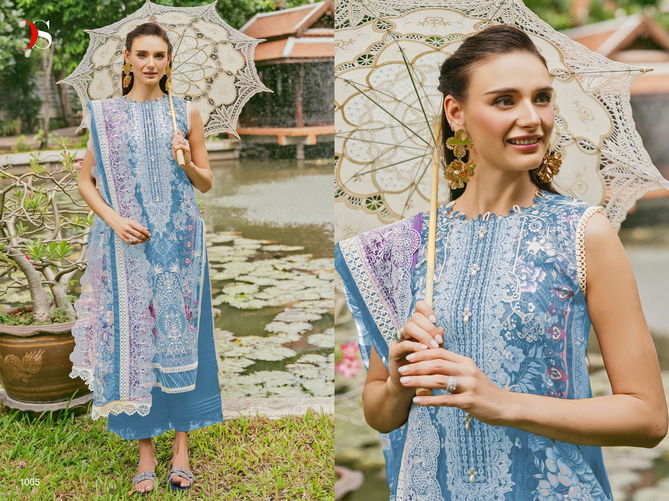 Jade Needle wonder 24-2 By Deepsy Suit Embroidery Cotton Pakistani Suits Wholesale Online